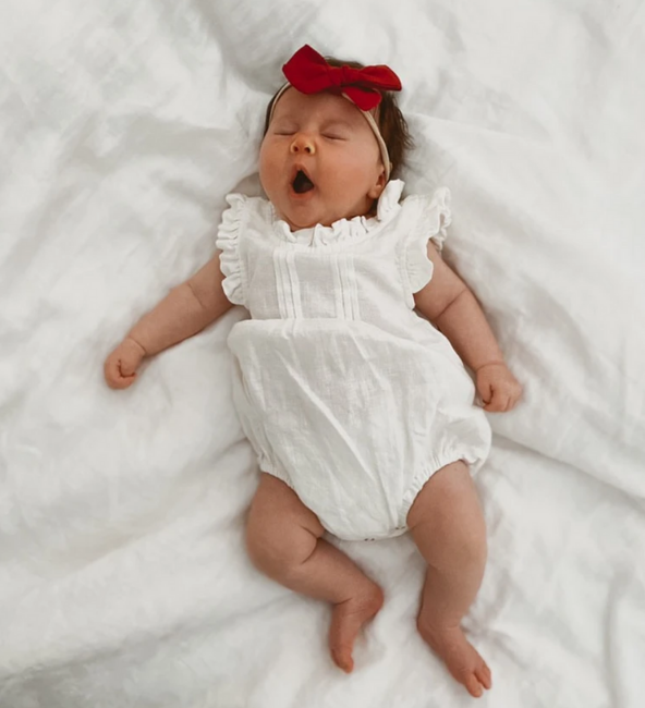 Red Linen Bow Headband